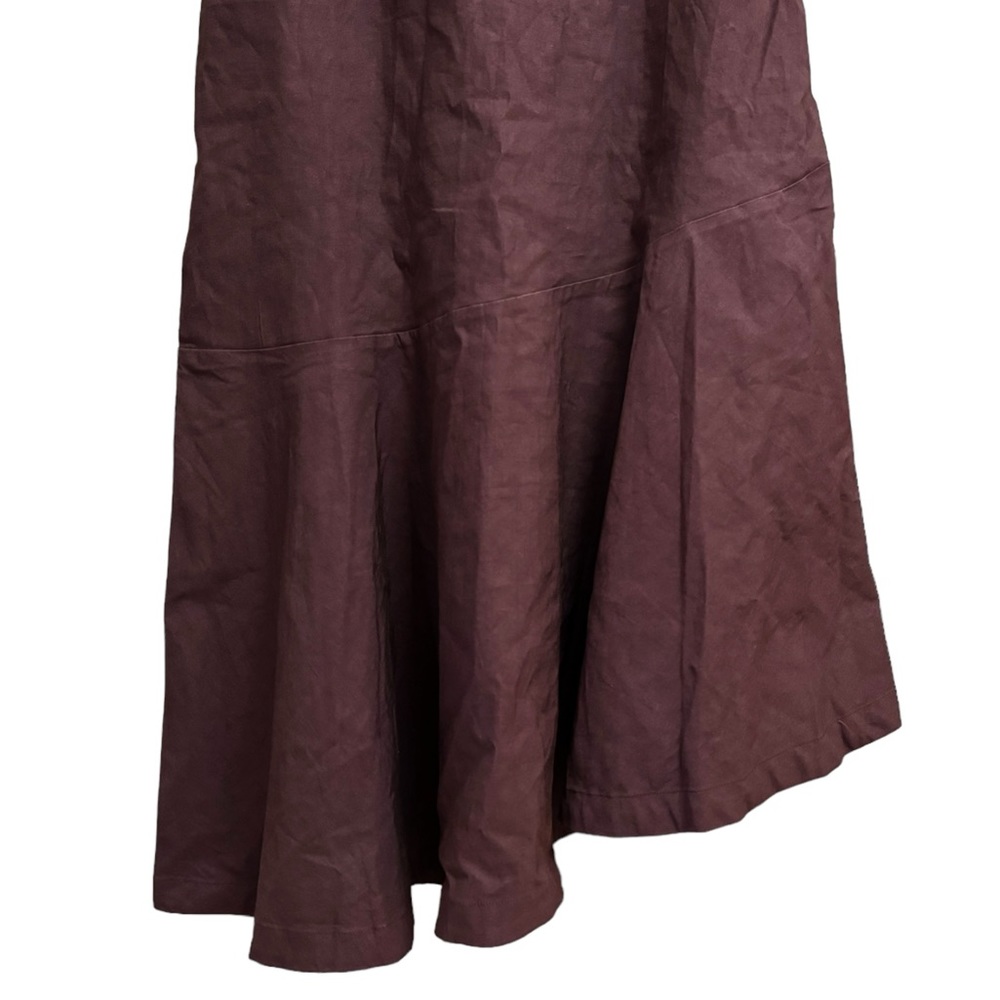 NWT Anthropologie Square Neck Asymmetrical Dress Brown - Picture 4 of 8